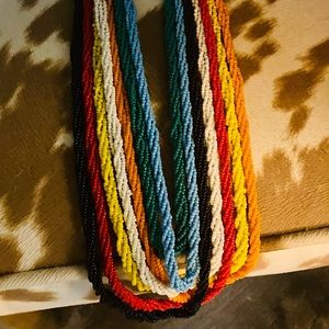 Multi color bead layered necklace